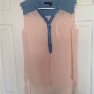 Hi-Lo sheer shirt size M